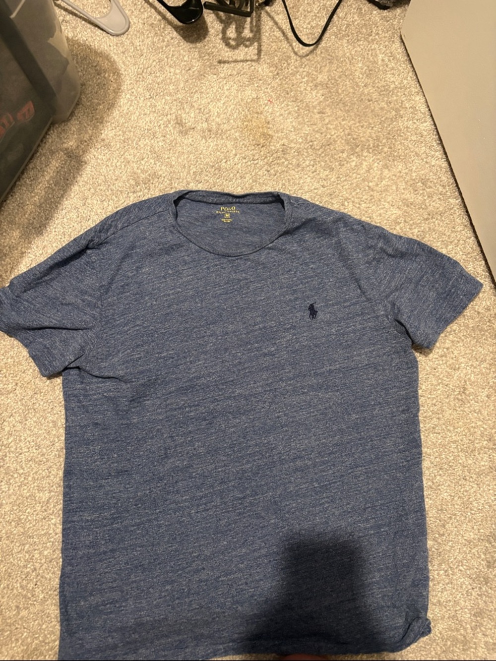 Polo by Ralph Lauren Men's Heathered Blue Crew Neck Tee